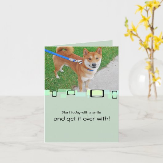 Carte Sam le Shiba de sourire Inu (Fleur jaune)