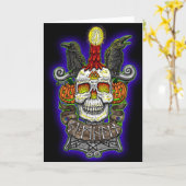 Carte Samhain - Halloween (Fleur jaune)