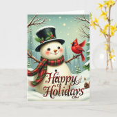 Carte Sammy Snowman Christmas (Fleur jaune)