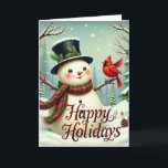 Carte Sammy Snowman Christmas<br><div class="desc">Il n'y a rien de plus beau qu'une journée enneigée où la famille se réunit pour construire un bonhomme de neige. Le Cardinal ajoute juste un peu de magie.</div>