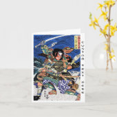 Carte samouraï, guerrier cool oriental (Fleur jaune)