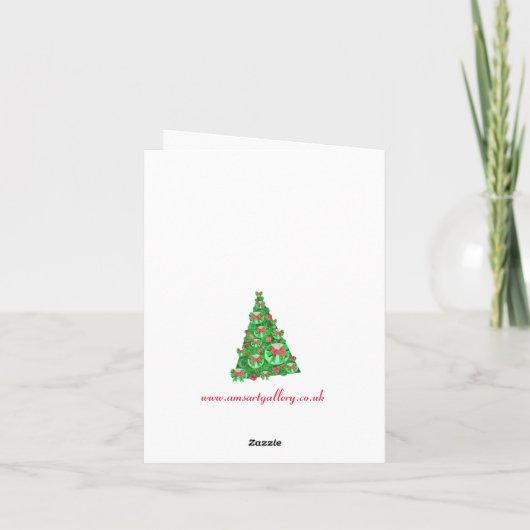 Carte Samoyé Chien sapin de Noël promet des fêtes fabule (Dos)