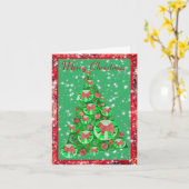 Carte Samoyé Chien sapin de Noël promet des fêtes fabule (Fleur jaune)