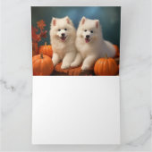 Carte Samoyed Chiot Automne Citrouille de plaisir (Intérieur)