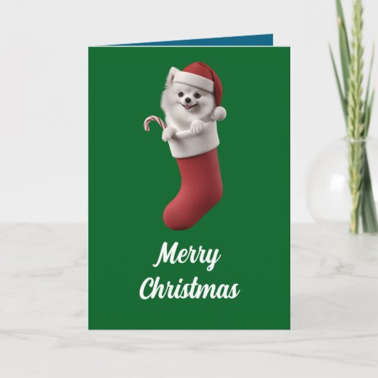 Carte Samoyed Christmas Stocking (Devant)