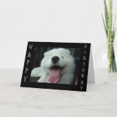 CARTE SAMOYED DIT SAVE ME GÂTEAU/I LOVE U'ANNIVERSAIRE S (Devant)