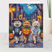 Carte Samoyed Dogs Trick-or-Treating Halloween Costumes (Devant)