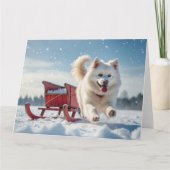 Carte Samoyed Festive Noël (Devant)