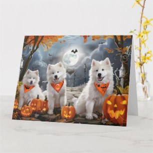 Carte Samoyed Halloween Épouvantable