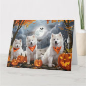 Carte Samoyed Halloween Épouvantable (Devant)