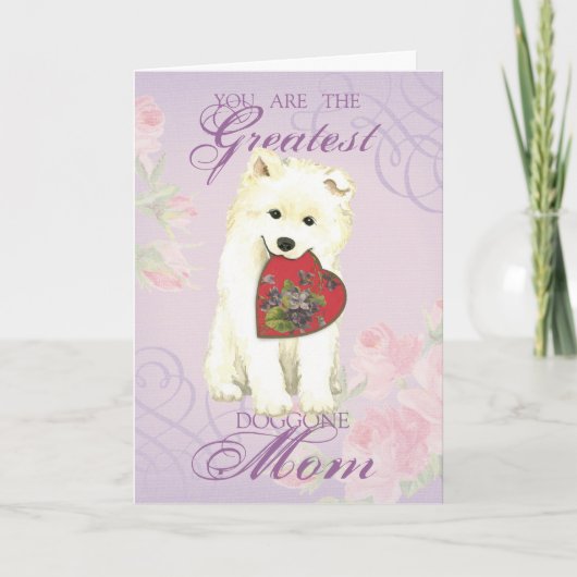 Carte Samoyed Heart Maman (Devant)