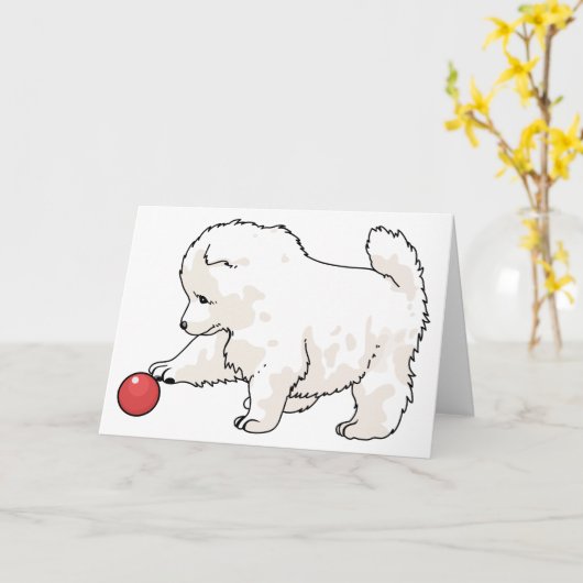 Carte Samoyed Puppy (Fleur jaune)