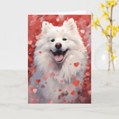 Carte Samoyed Valentines (Fleur jaune)