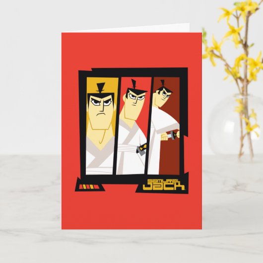 Carte Samurai Jack Caractère Tri-Panel Futuristic Frame (Fleur jaune)