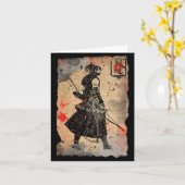 Carte Samurai Japanese Retro Art Print Bushido Premium T (Fleur jaune)