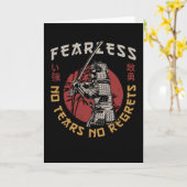 Carte Samurai sans peur rétro - Citation de Samurai (Fleur jaune)