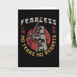 Carte Samurai sans peur rétro - Citation de Samurai