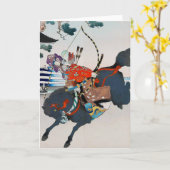 Carte Samurai tirant sur un Bow, Ukiyo-e (Fleur jaune)