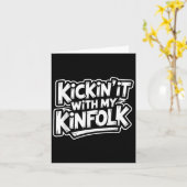 Carte S'amuser avec mes proches Famille drôle réunion de (Fleur jaune)