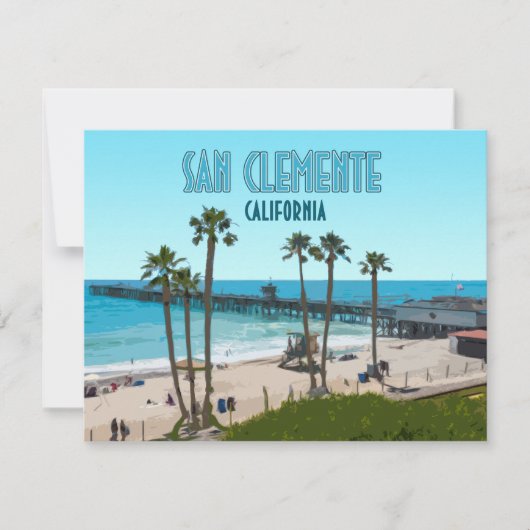 Carte San Clemente Pier Beach California Flat Card (Devant)
