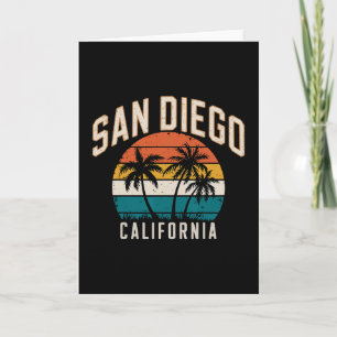 Carte San Diego Californie Palmiers au coucher du soleil