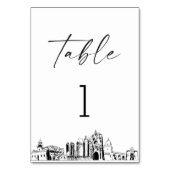 Carte San Diego Skyline Numéro de table 3.5x5 (Dos)