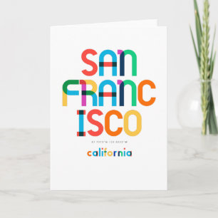 Carte San Francisco California Mid Century, Pop Art,
