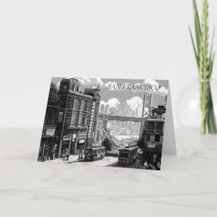 Carte San Francisco noir et blanc personnalisée