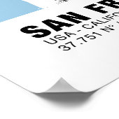 Carte San Francisco Poster - California White Map (Coin)