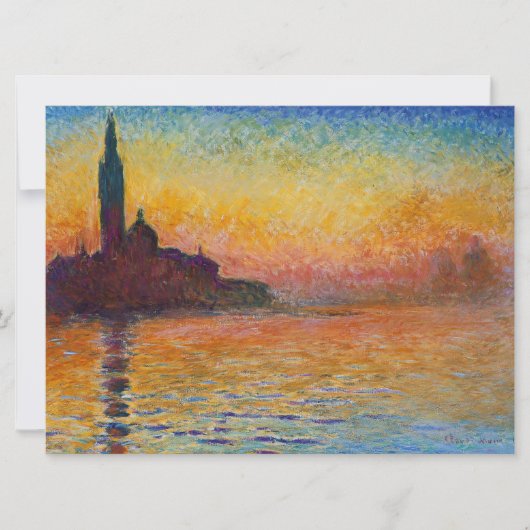 Carte San Giorgio Maggiore à Dusk (par Claude Monet) (Devant)