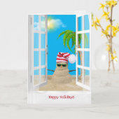 Carte Sandman tropical avec palmier dans la fenêtre (Fleur jaune)