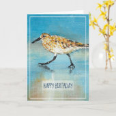 Carte Sandpiper Shorebird Plage côtière Joyeux anniversa (Fleur jaune)