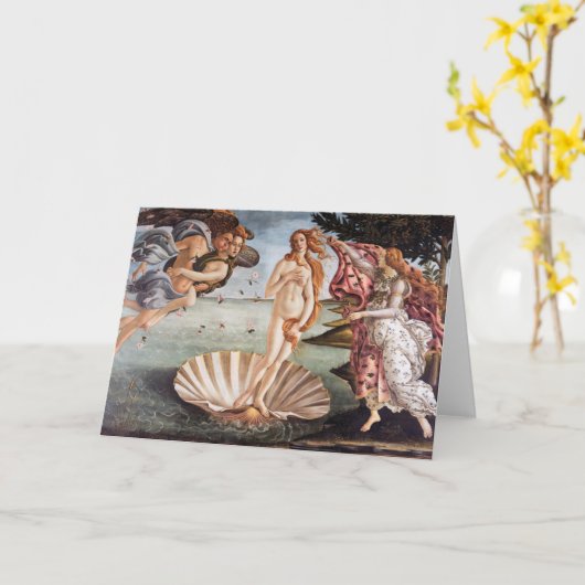 Carte Sandro Botticelli - Naissance de Vénus (Fleur jaune)