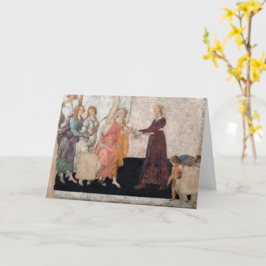 Carte Sandro Botticelli - Vénus et les Trois Grâces (Fleur jaune)