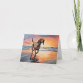 Carte Sandy Paws Bloodhound Dog on Beach Sunset (Devant)