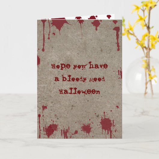 Carte sanglante de Halloween (Fleur jaune)