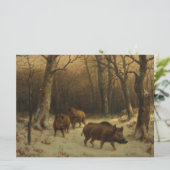 Carte Sangliers dans la neige (de Rosa Bonheur) (Debout devant)