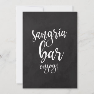 Carte Sangria Bar Mariage abordable Chalkboard