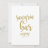 Carte Sangria Bar Parties scintillant or Connexion Maria (Devant)