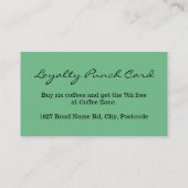 Carte sans marque de fidélité de timbre de poinçon (Dos)