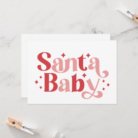 Carte Santa Baby - Typographie de Noël Rétro (Devant/Arrière en situation)