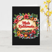 Carte Santa Beach Mele Kalikimaka Hawaiian Tail Party  (Fleur jaune)