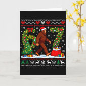 Carte Santa Bigfoot Christmas Tree Funny Sasquatch 67 (Fleur jaune)