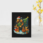 Carte Santa Bigfoot Christmas Tree Turkey Reindeer Thank (Fleur jaune)