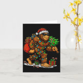 Carte Santa Bigfoot Christmas Tree Xmas Lights Funny Sas (Fleur jaune)