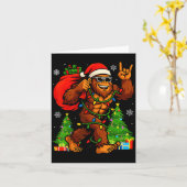 Carte Santa Bigfoot Christmas Tree Xmas Lights Funny Sas (Fleur jaune)