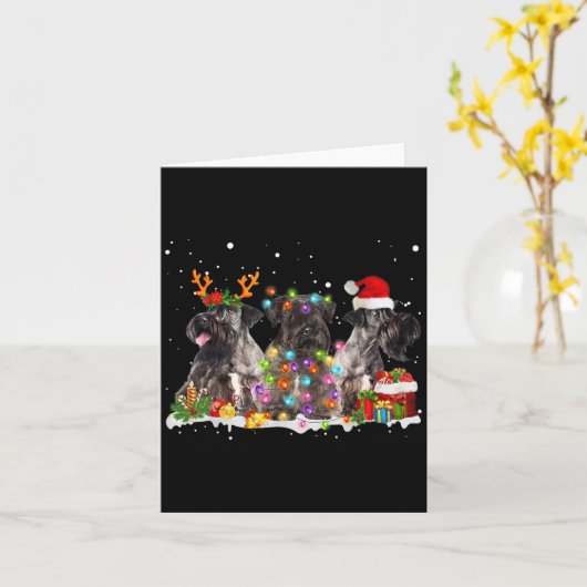 Carte Santa Cesky Terrier Dog Gorgeous Reindeer Christma (Fleur jaune)