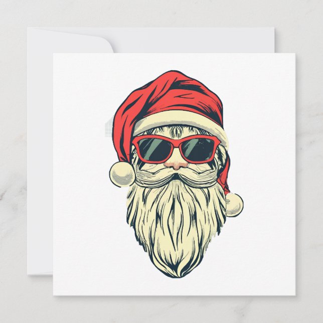 Carte santa claus avec lunettes (Devant)