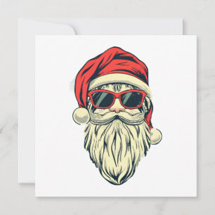 Carte santa claus avec lunettes