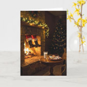 Carte Santa Claus Coming Down the Chimney (Fleur jaune)